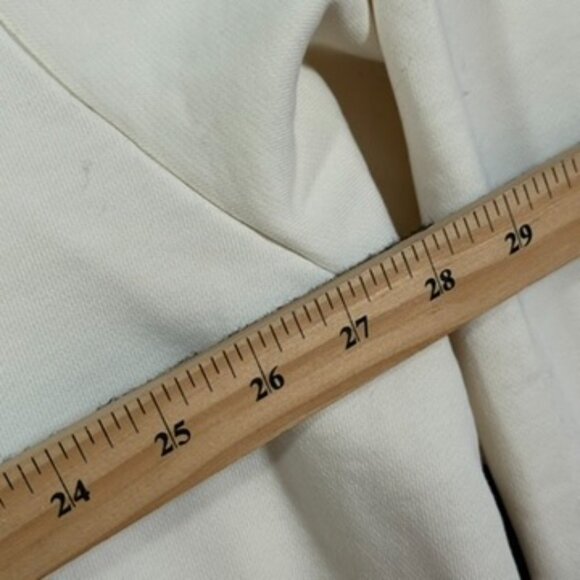 Parke Womens Relaxed Fit Hoodie Sweatshirt French Terry Cream Embroidered Sz XXL - Picture 14 of 15